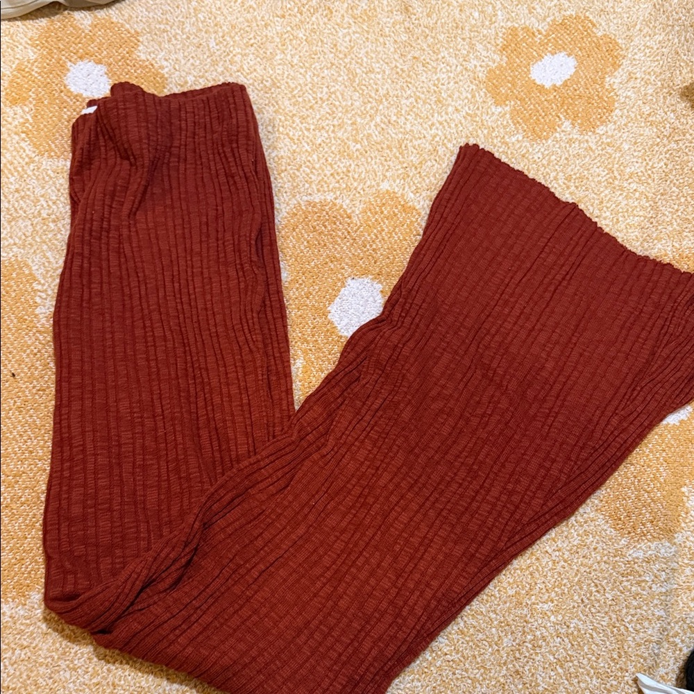 Urban Outfitters Terracotta Ribbed Knit Pants